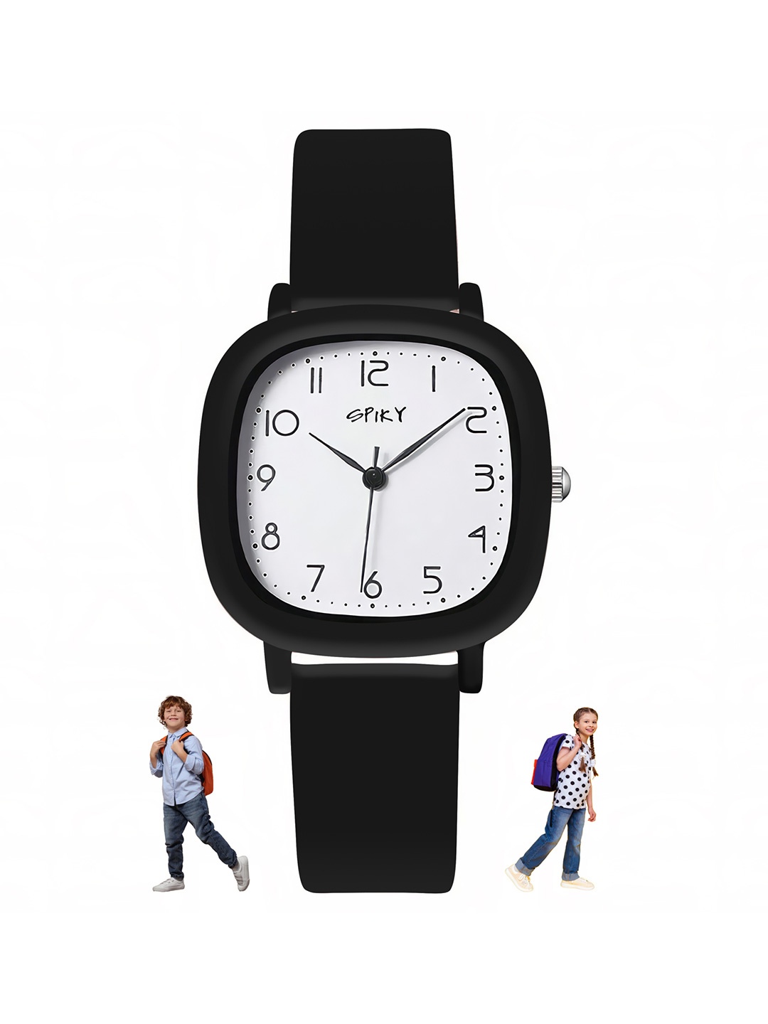 

Spiky Unisex Kids Dial & Wrap Around Straps Analogue Watch SPKEVA19_BLK, Black