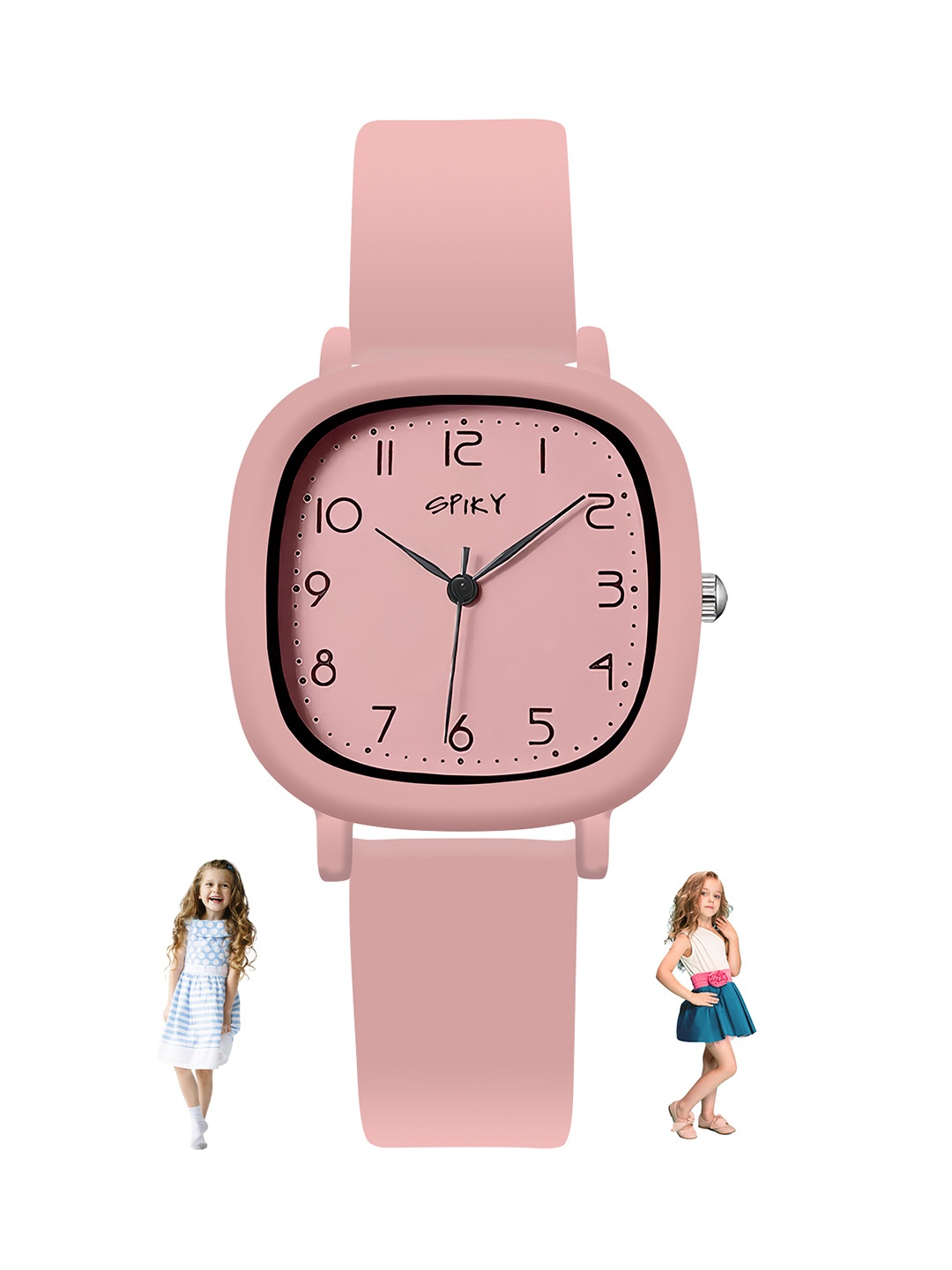 

Spiky Kids Square Dial Analogue Watch SPKEVA19_PNK, Pink
