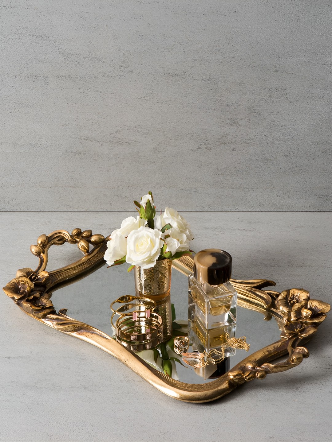 

THEDECORKART Bronze Coloured Serving Tray