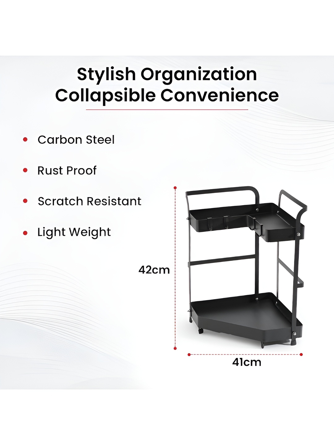 

Kuber Industries Black Wooden Kitchen Shelf Organizer
