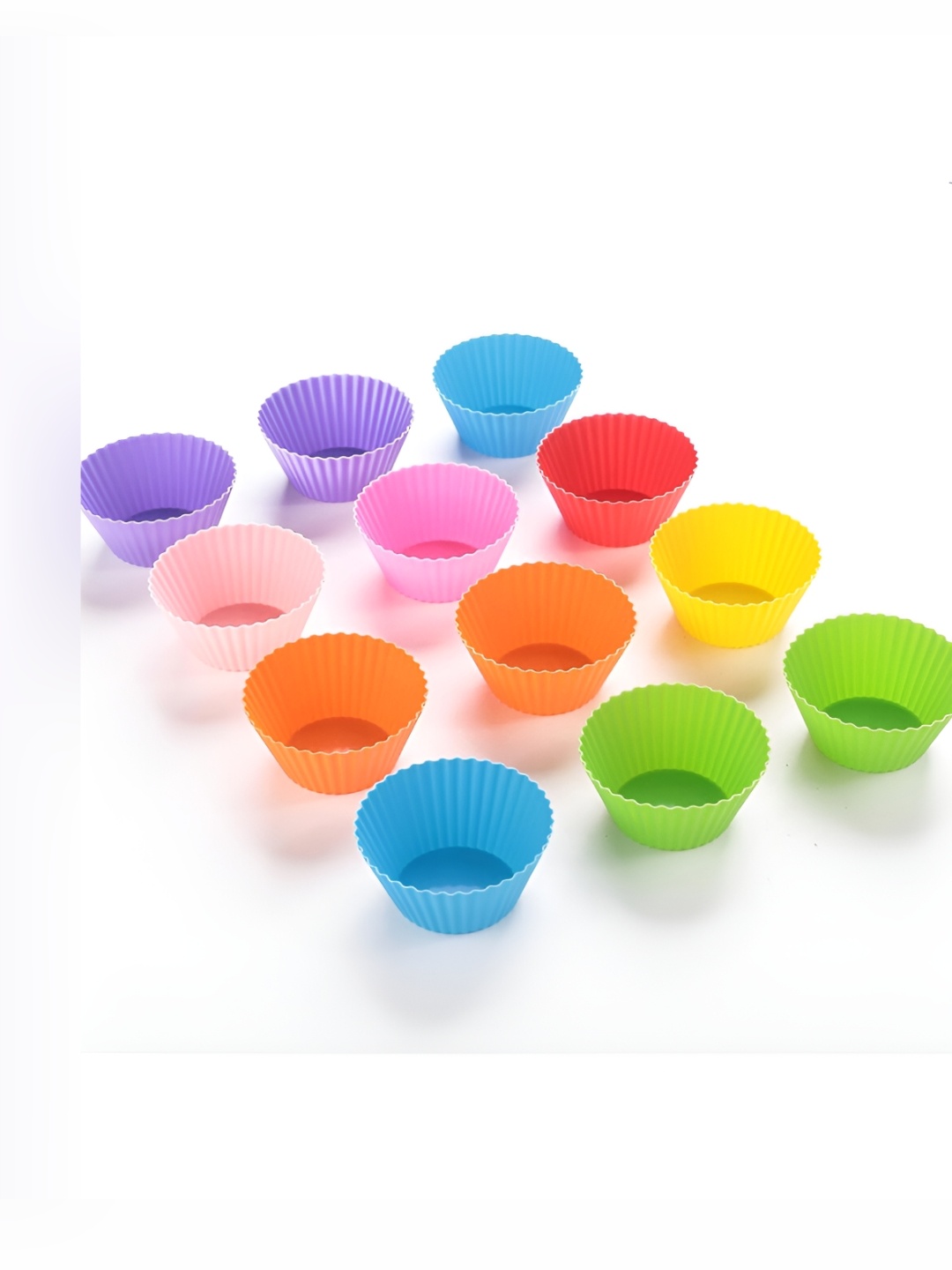 

Kuber Industries 12 Pieces Reusable Cup Cake & Muffin Moulds, Blue