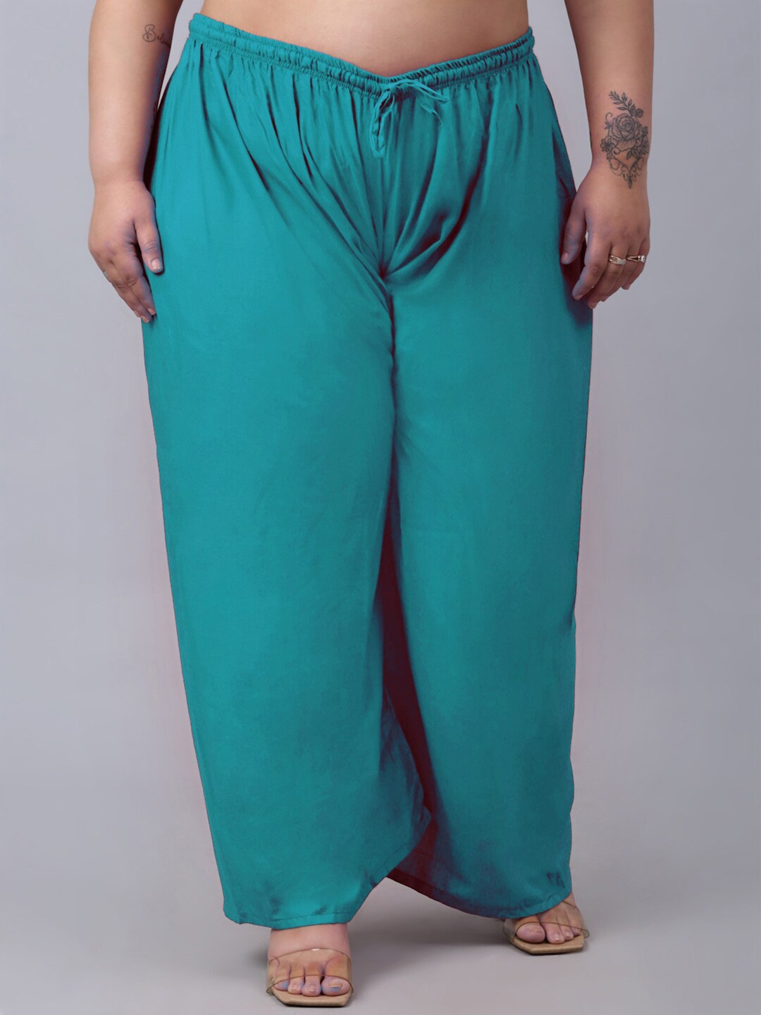 

Trend Level Plus Size Wide Leg Palazzos, Sea green