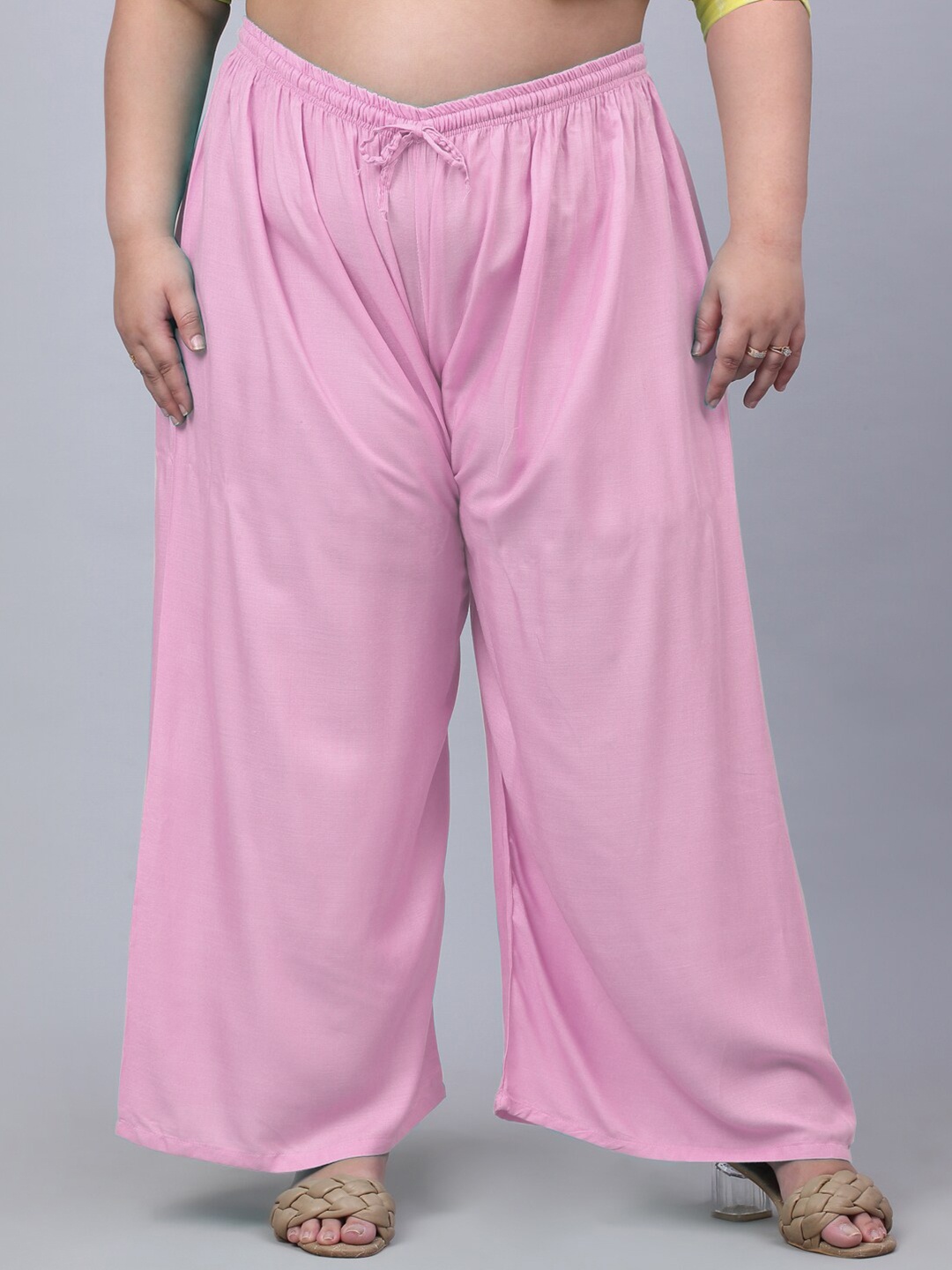 Trend Level Plus Size Wide Leg Palazzos, Pink