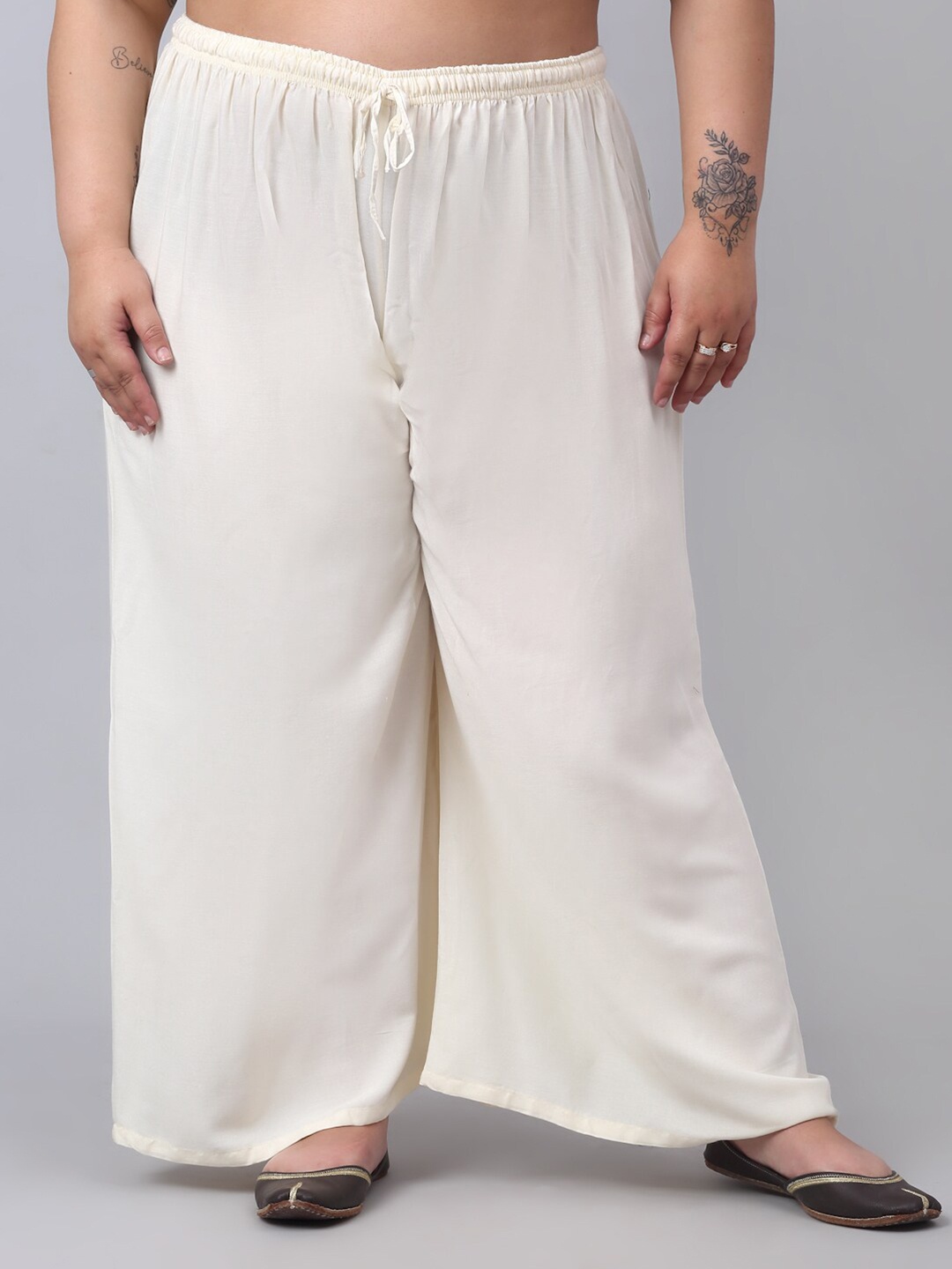 

Trend Level Plus Size Wide Leg Palazzos, Off white