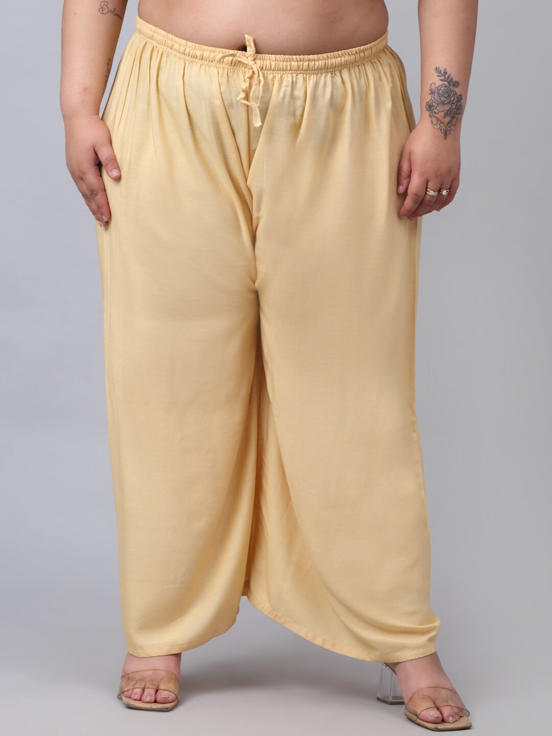 

Trend Level Plus Size Wide Leg Palazzos, Beige