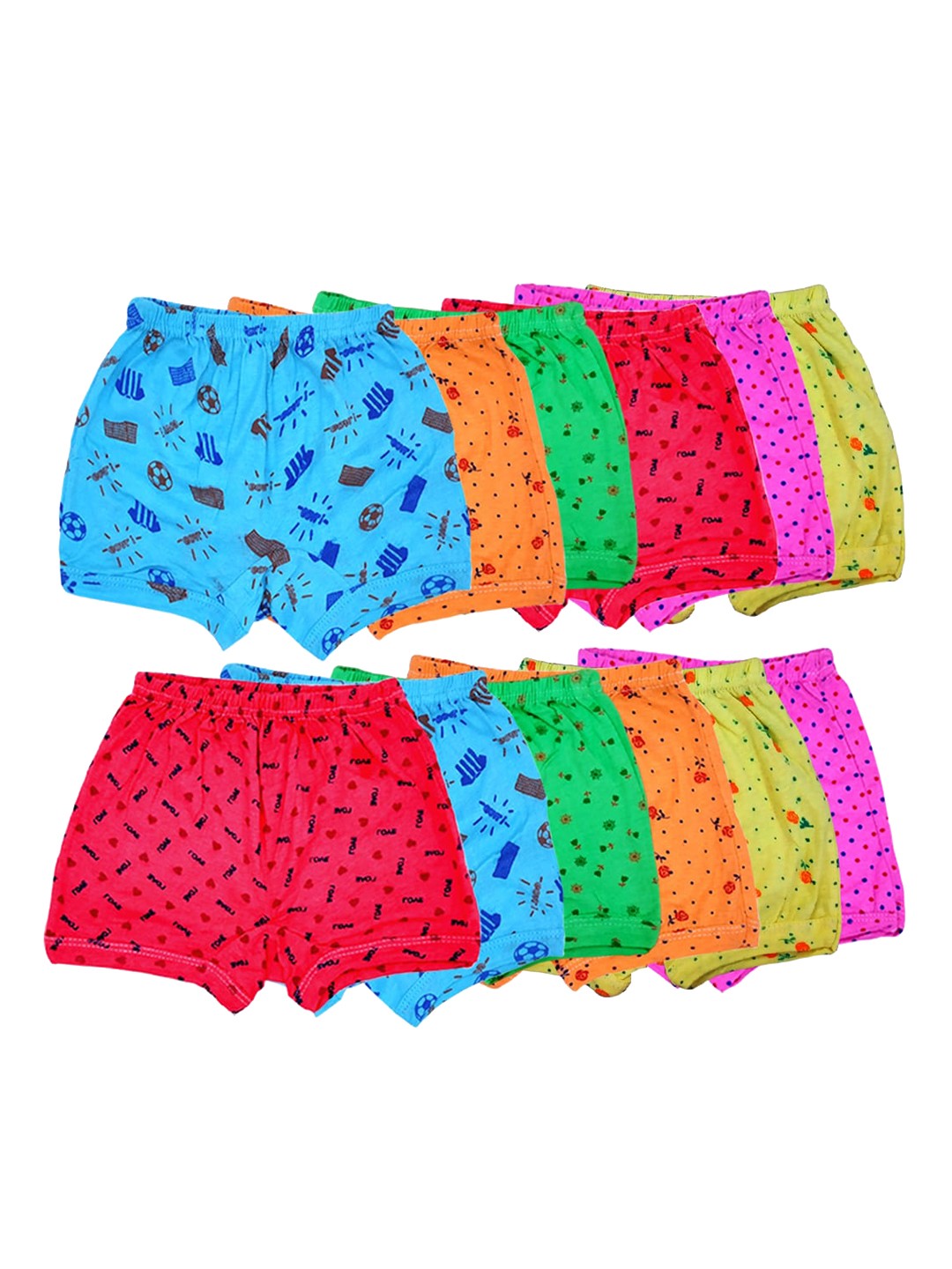 

BAESD Kids Pack Of 12 Printed Cotton Basic Briefs 54_S.A.O_PO-12, Blue