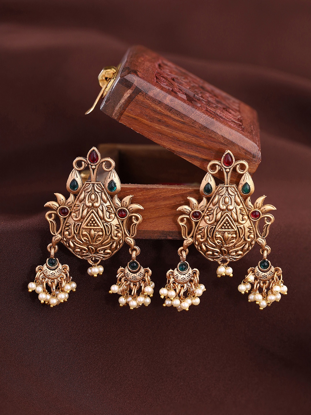 

Priyaasi Gold-Plated Contemporary Jhumkas