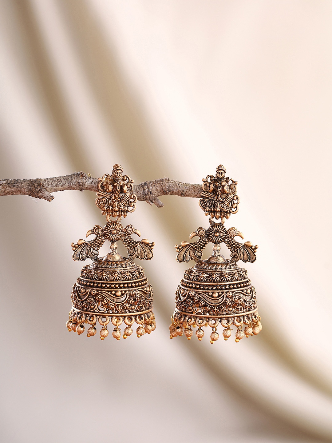 

Priyaasi Gold-Plated Contemporary Jhumkas