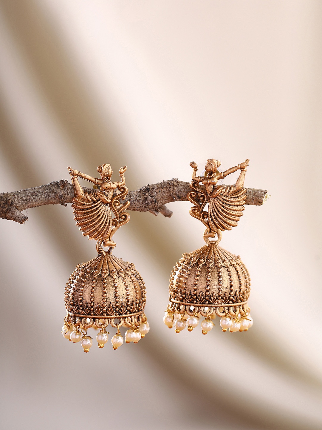 

Priyaasi Gold-Plated Contemporary Jhumkas
