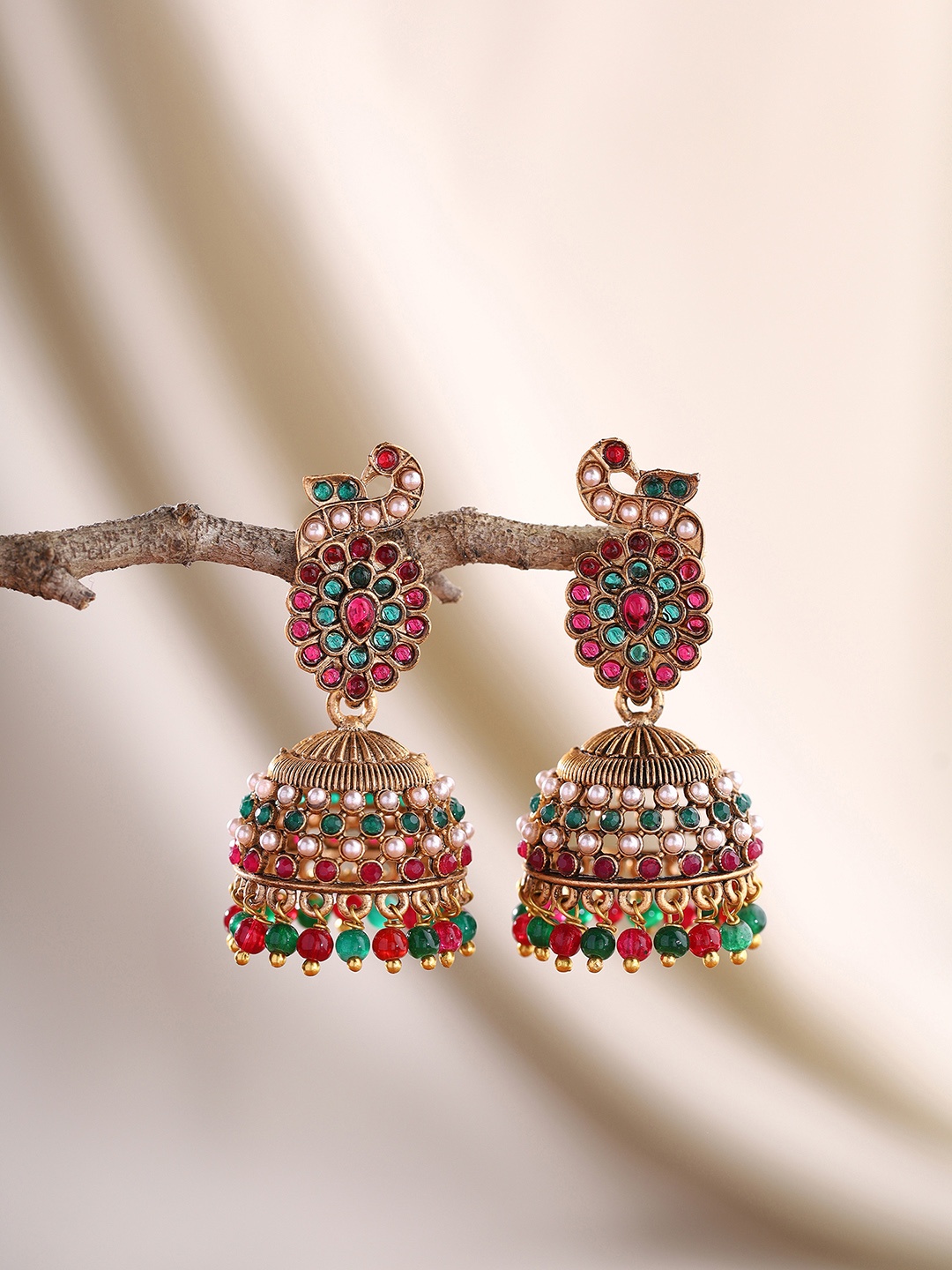 

Priyaasi Gold-Plated Contemporary Jhumkas
