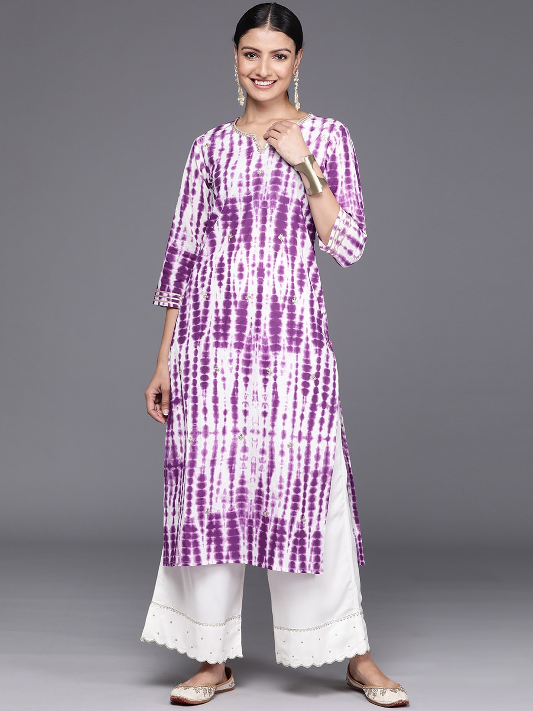 

KALINI Abstract Dyed Pure Cotton Kurta, Purple