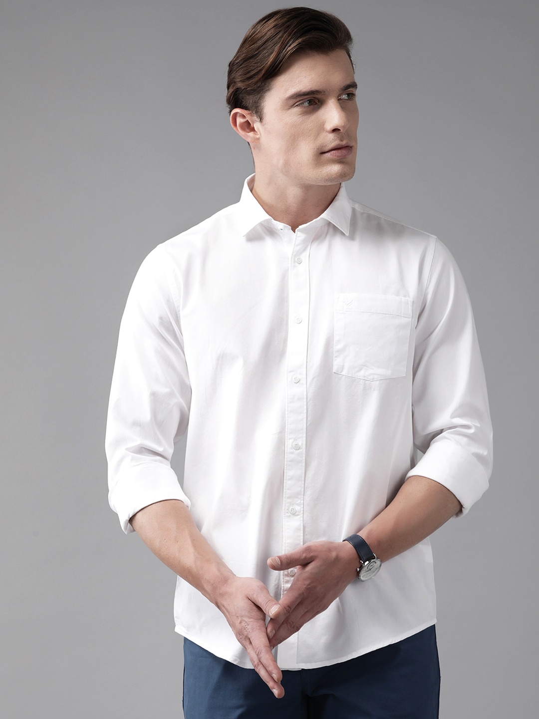 

Blackberrys Men Slim Fit Pure Cotton Casual Shirt, White