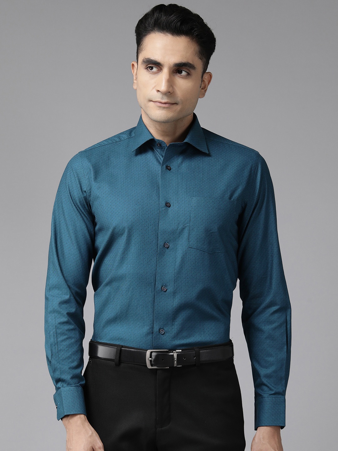 

Blackberrys Slim Fit Pure Cotton Formal Shirt, Teal