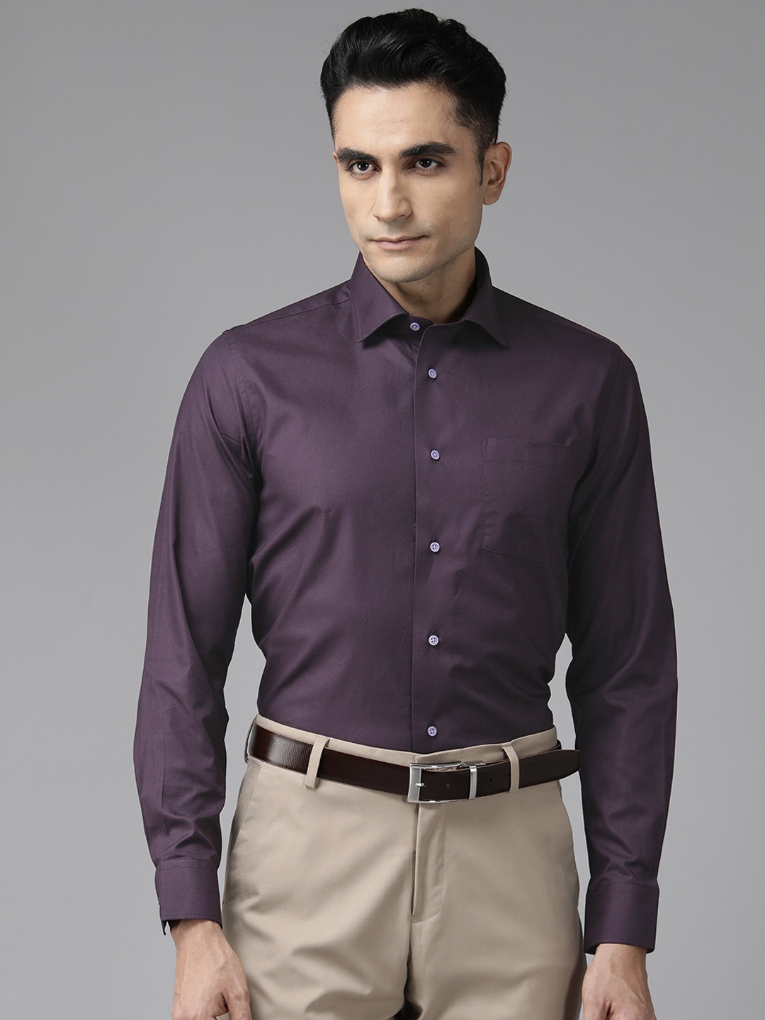 

Blackberrys Slim Fit Pure Cotton Formal Shirt, Purple