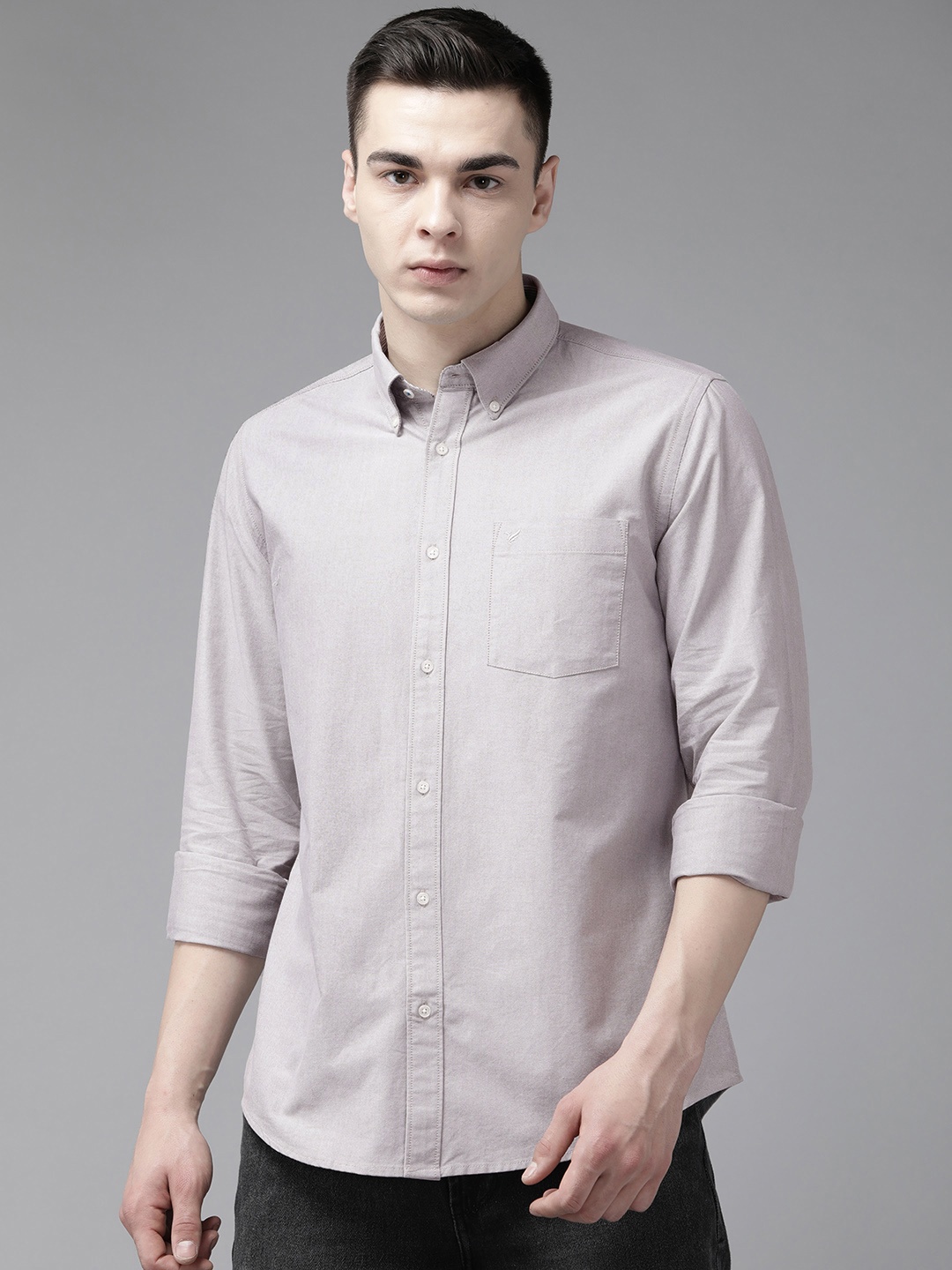 

Blackberrys Cotton Slim Fit Opaque Casual Shirt, Grey