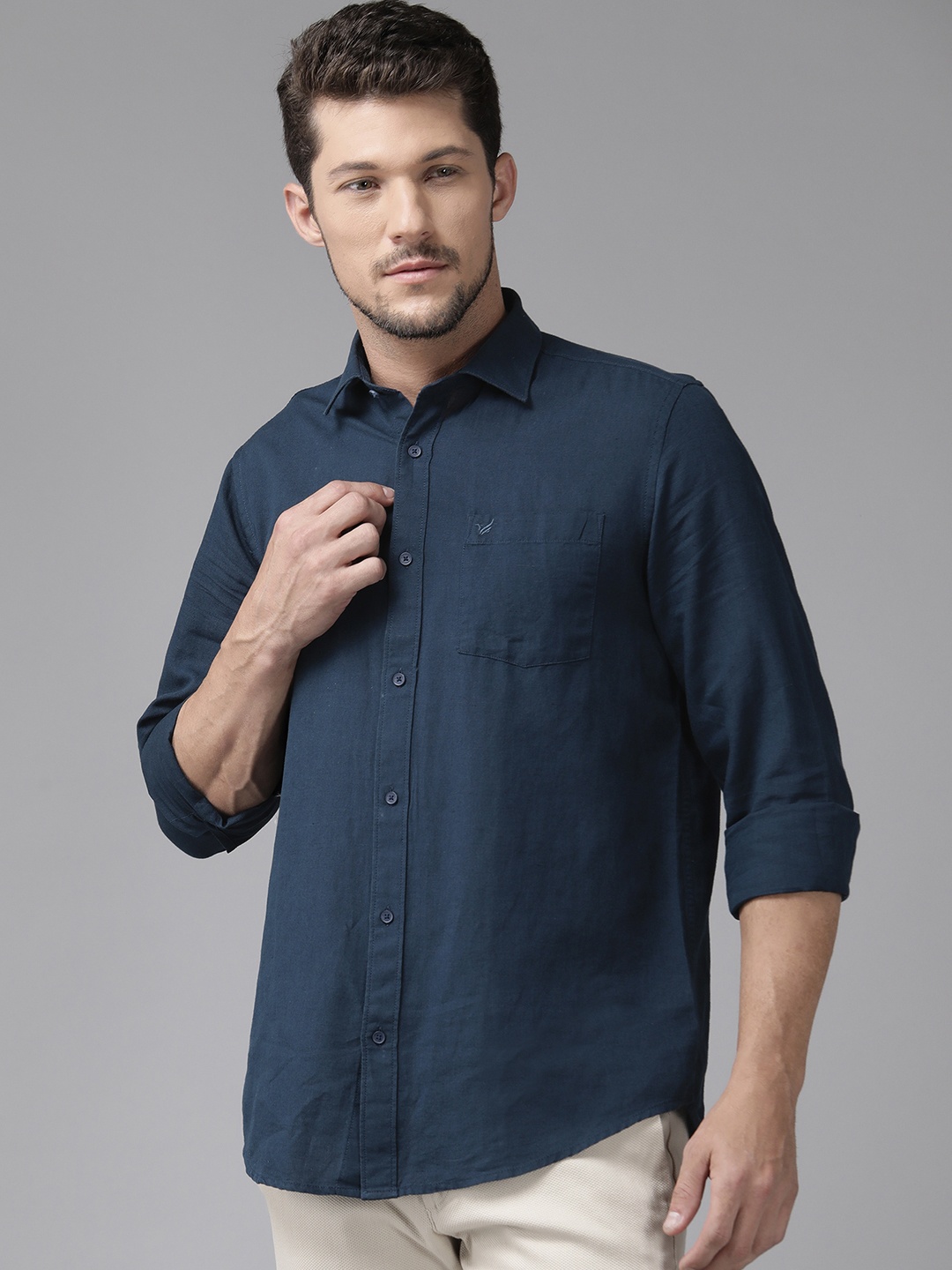 

Blackberrys Men Slim Fit Cotton Casual Shirt, Navy blue