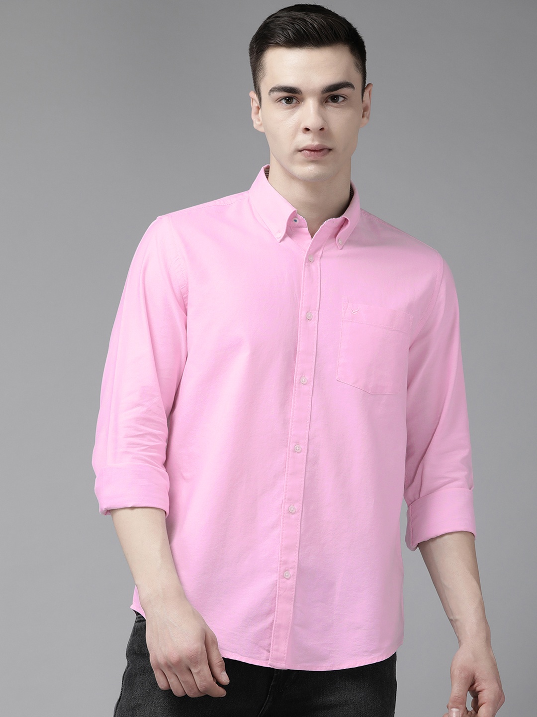 

Blackberrys Cotton Slim Fit Opaque Casual Shirt, Pink