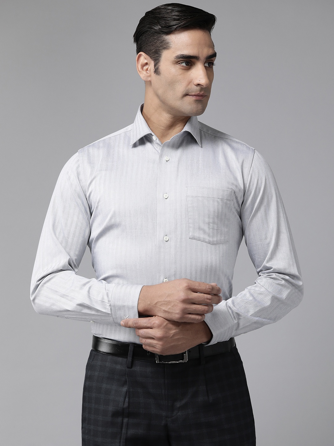 

Blackberrys Slim Fit Pure Cotton Formal Shirt, Grey