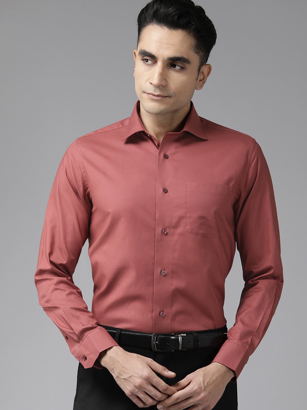 

Blackberrys Slim Fit Cotton Formal Shirt, Rust