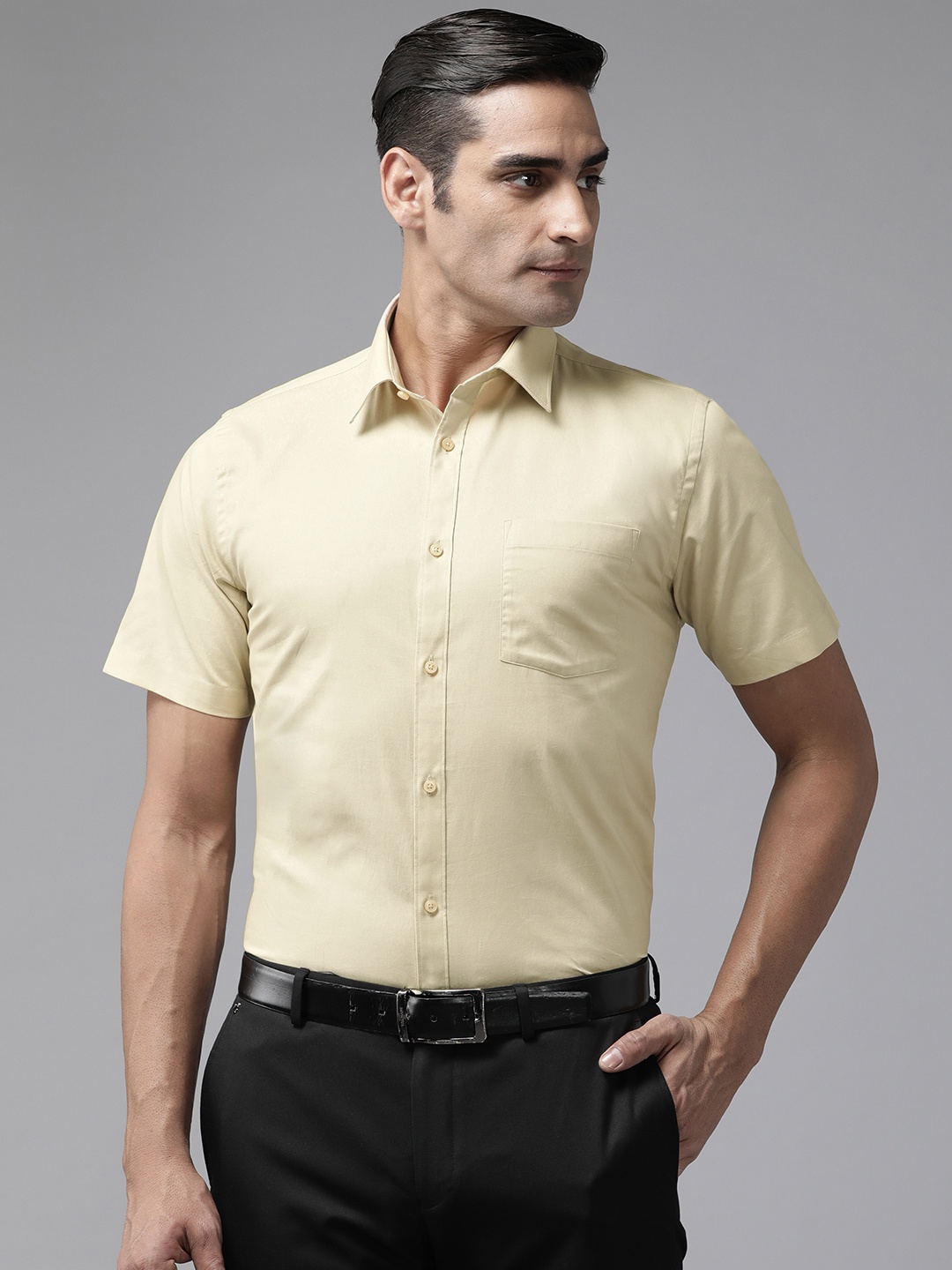 

Blackberrys Slim Fit Pure Cotton Formal Shirt, Beige