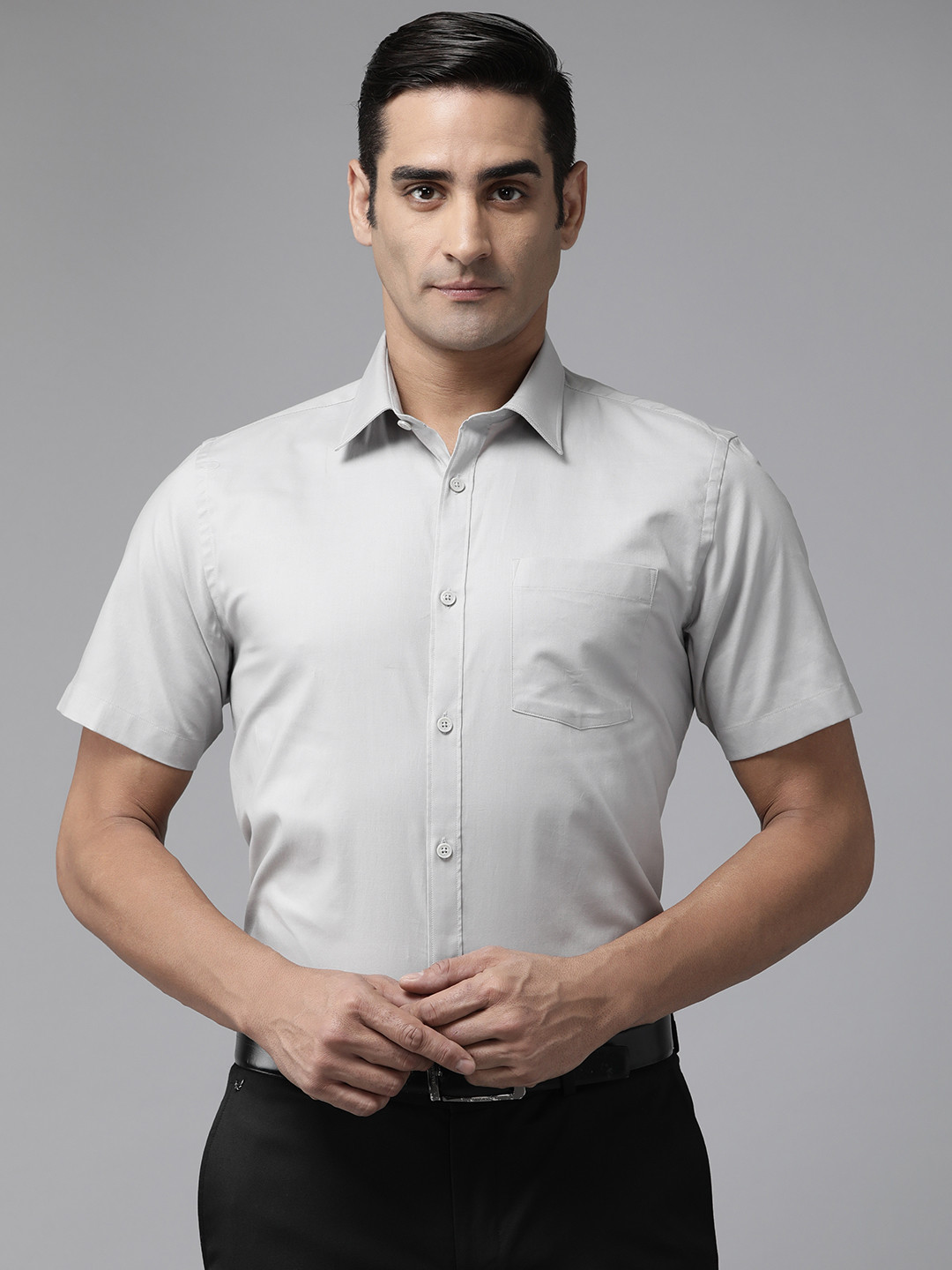 

Blackberrys Men Slim Fit Opaque Formal Shirt, Grey