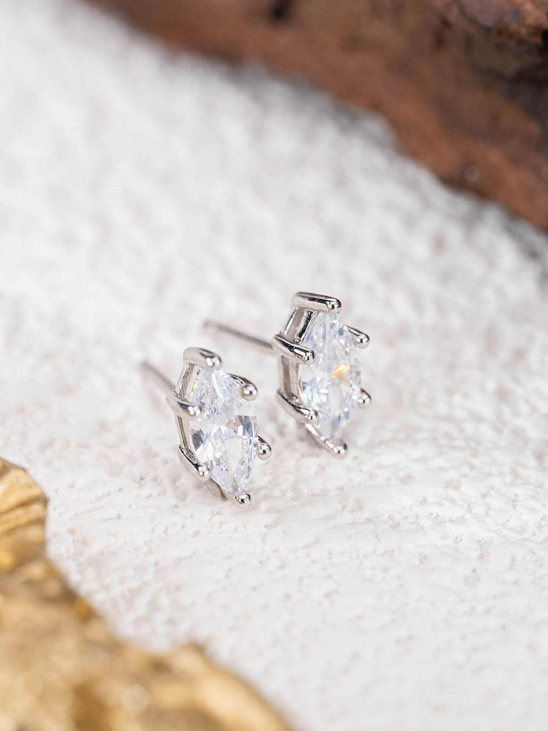 

MISS JO Contemporary Studs Earrings, Silver