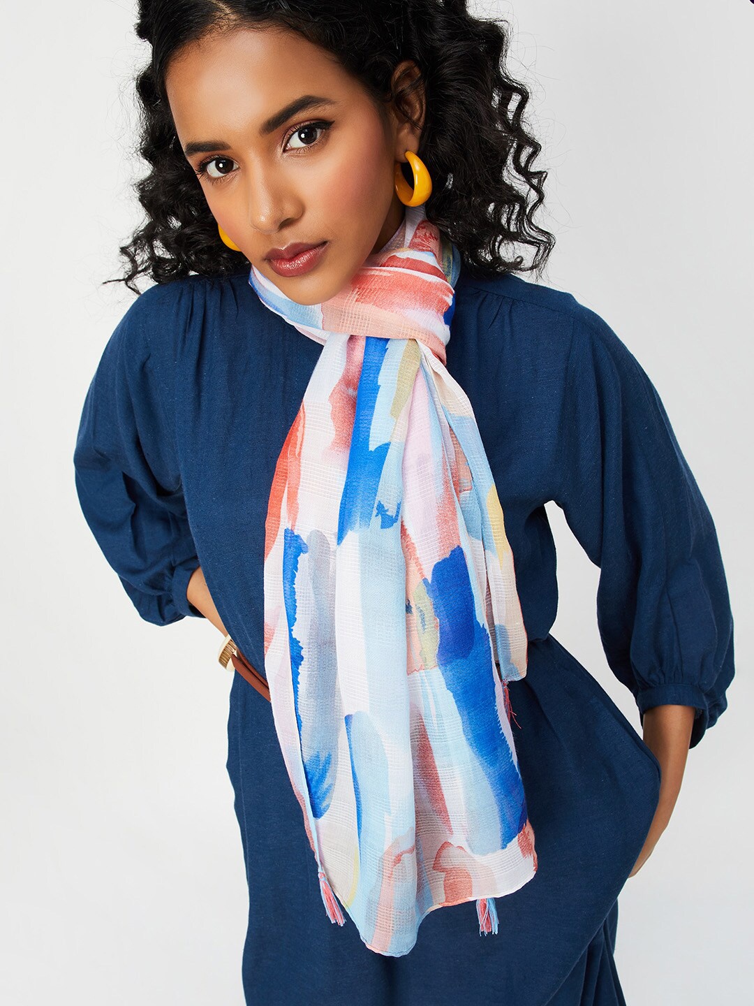 

max Women Printed Scarf, White