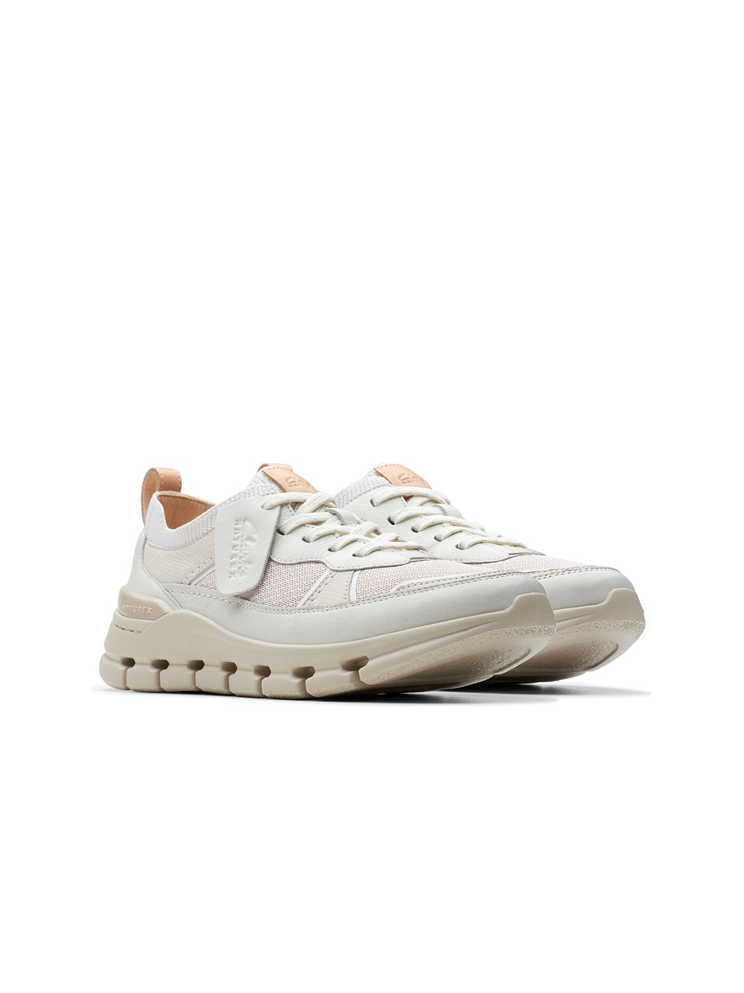 

Clarks Women Leather Lace-Ups Trekking Shoes, Off white