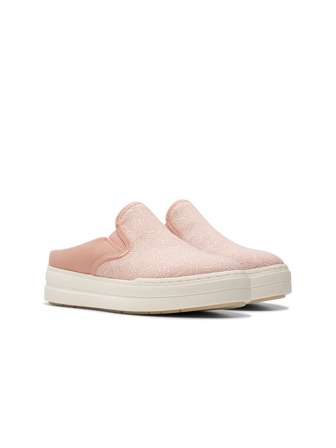 

Clarks Women Printed Round Toe Textile Mule Sneakers, Peach