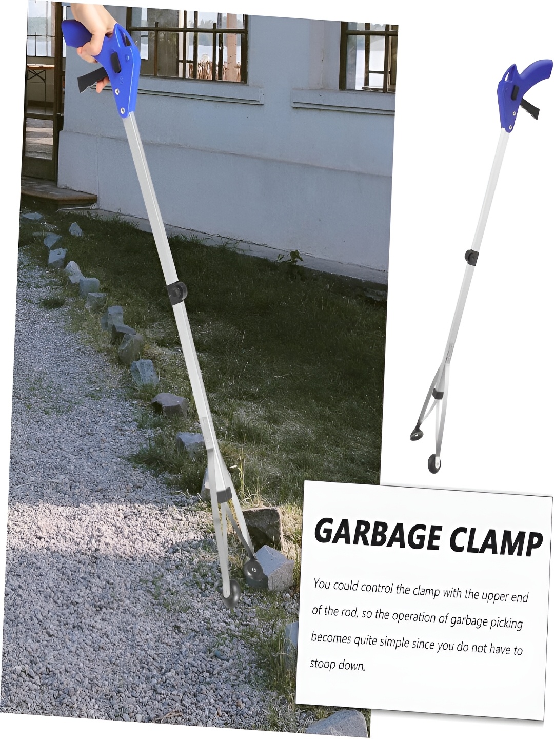 

Kuber Industries Blue Extending Garbage Picker