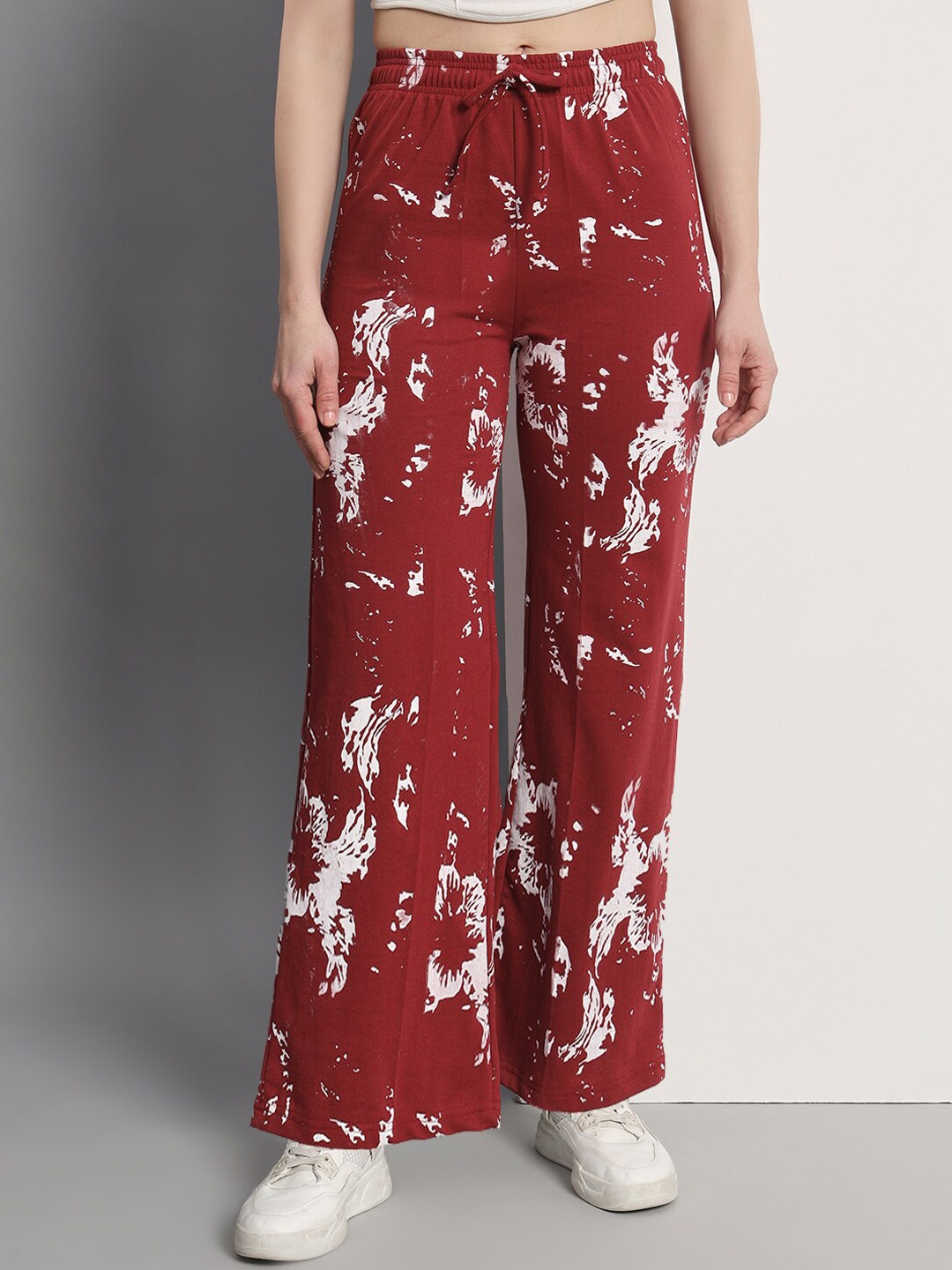 

Q-rious Women Printed Relaxed-Fit Track Pants, Maroon