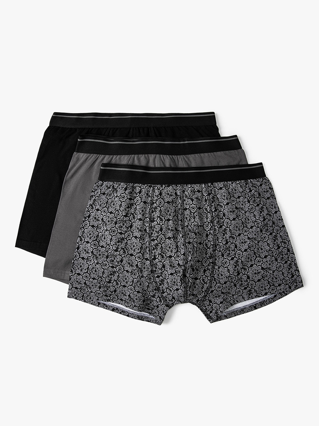 

Koton Men Pack of 3 Mid-Rise Trunks 8683968543769, Black