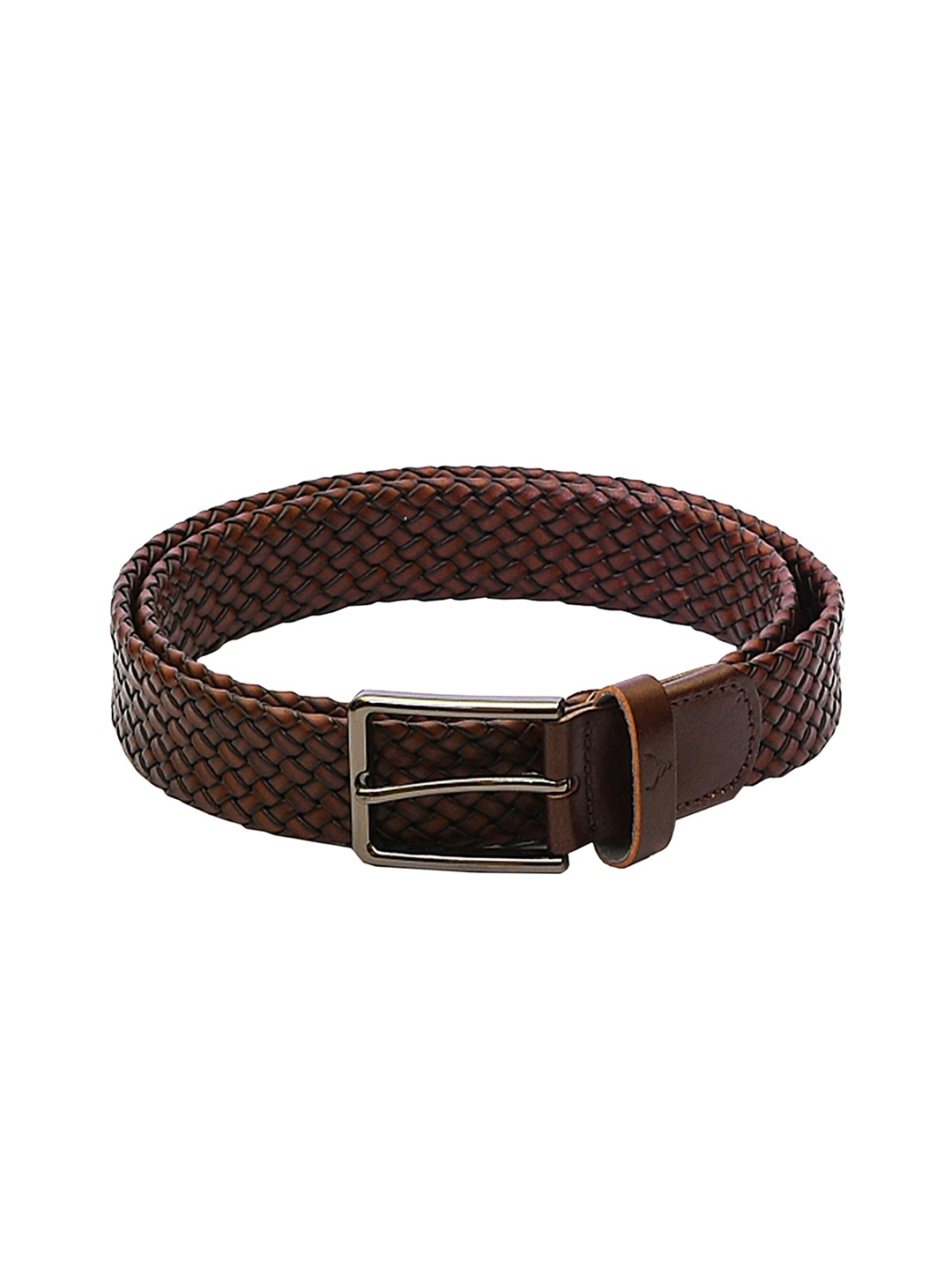 

REDHORNS Men Braided Leather Belt, Brown