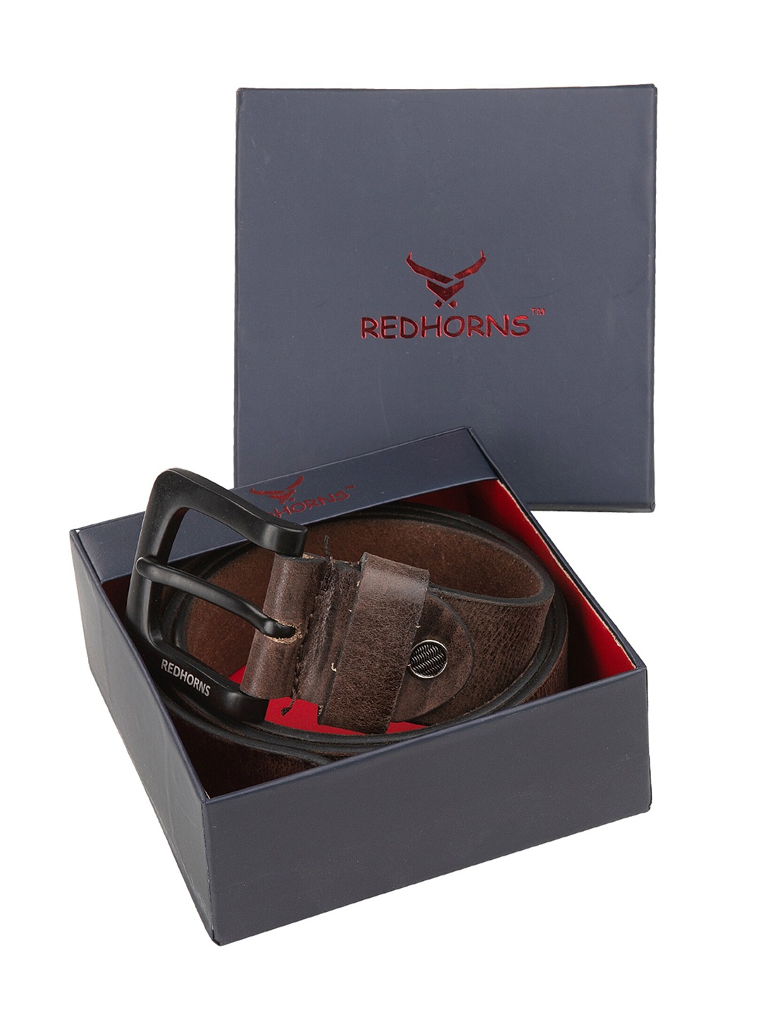 

REDHORNS Men Leather Belt, Brown