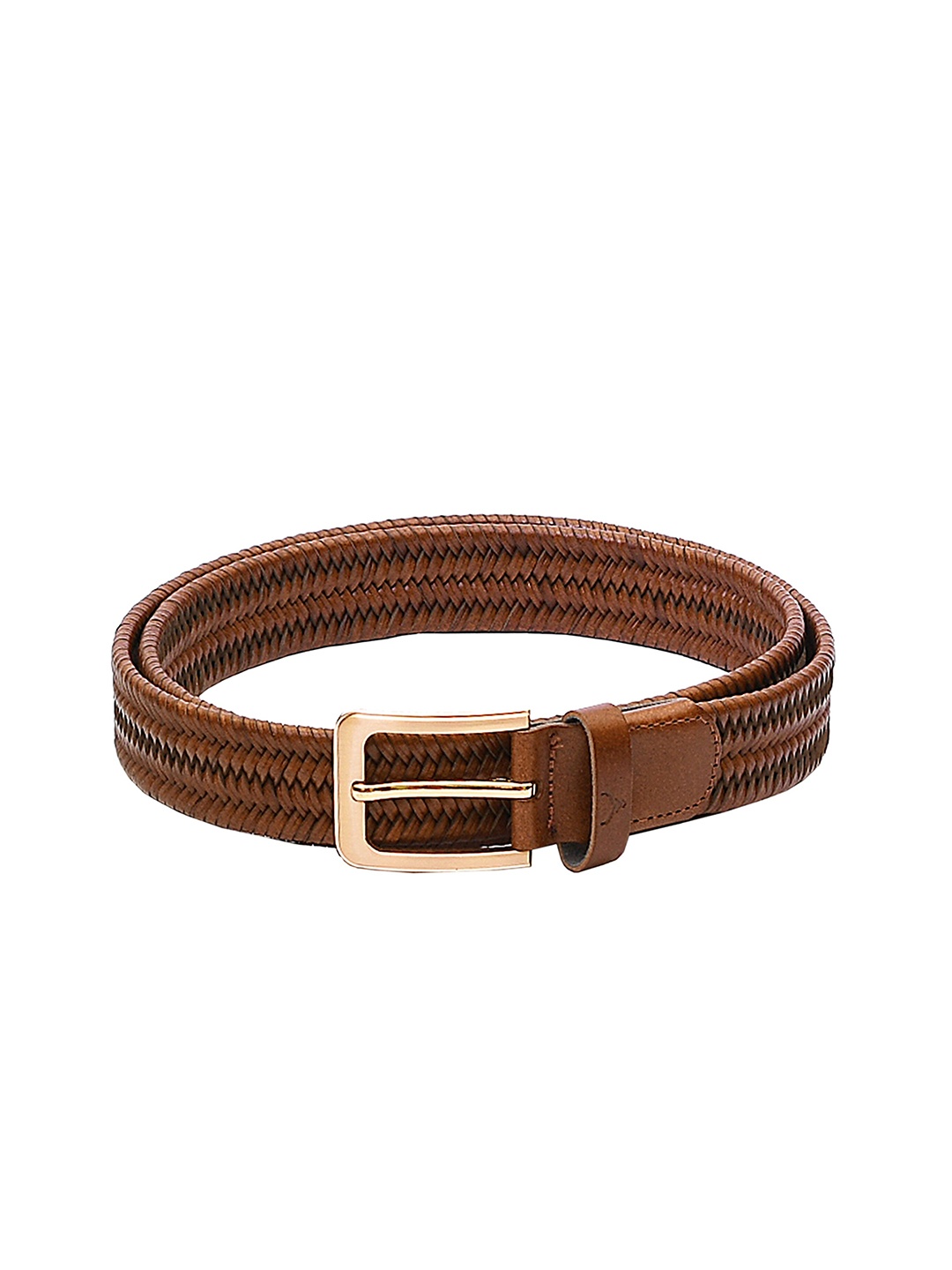 

REDHORNS Men Braided Leather Belt, Tan