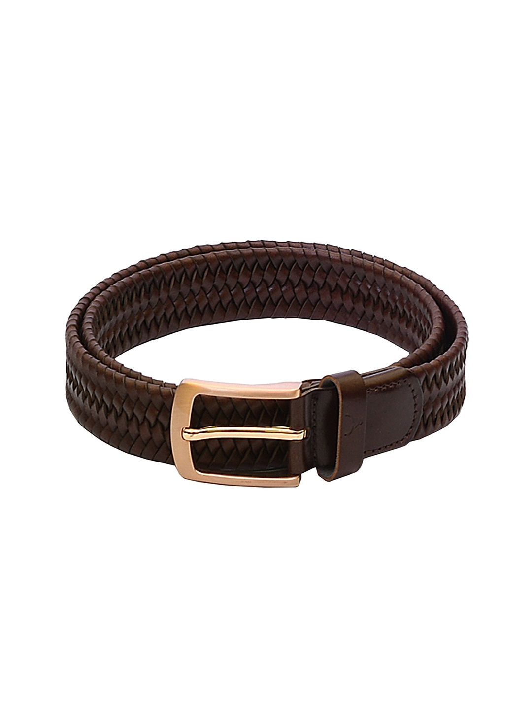 

REDHORNS Men Braided Leather Belt, Brown