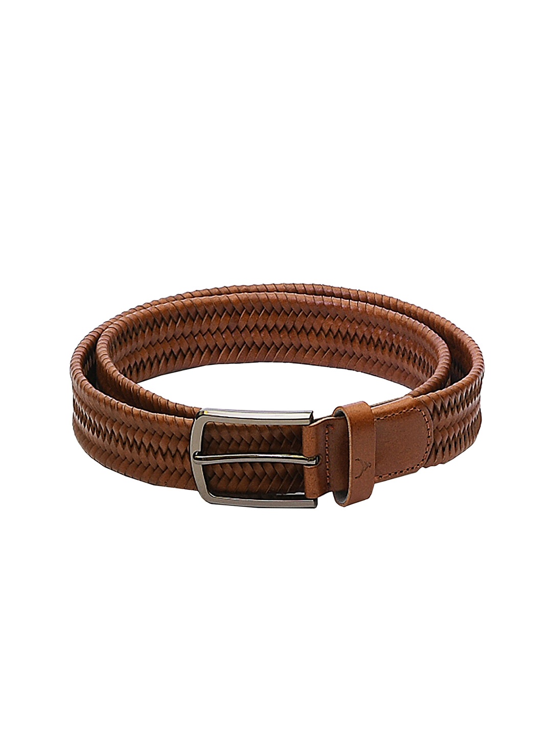 

REDHORNS Men Braided Leather Belt, Tan