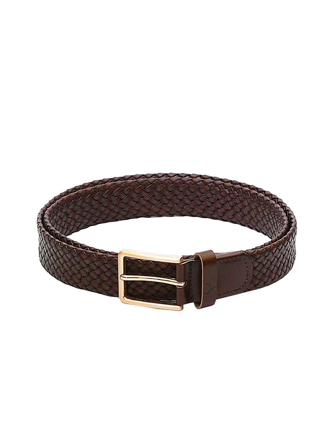 

REDHORNS Men Braided Leather Belt, Brown