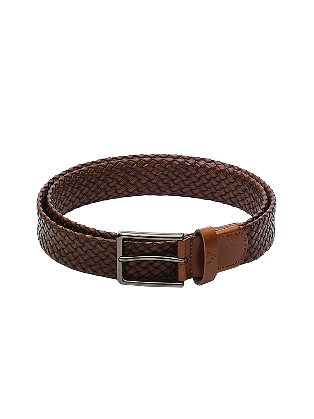 

REDHORNS Men Braided Leather Belt, Tan