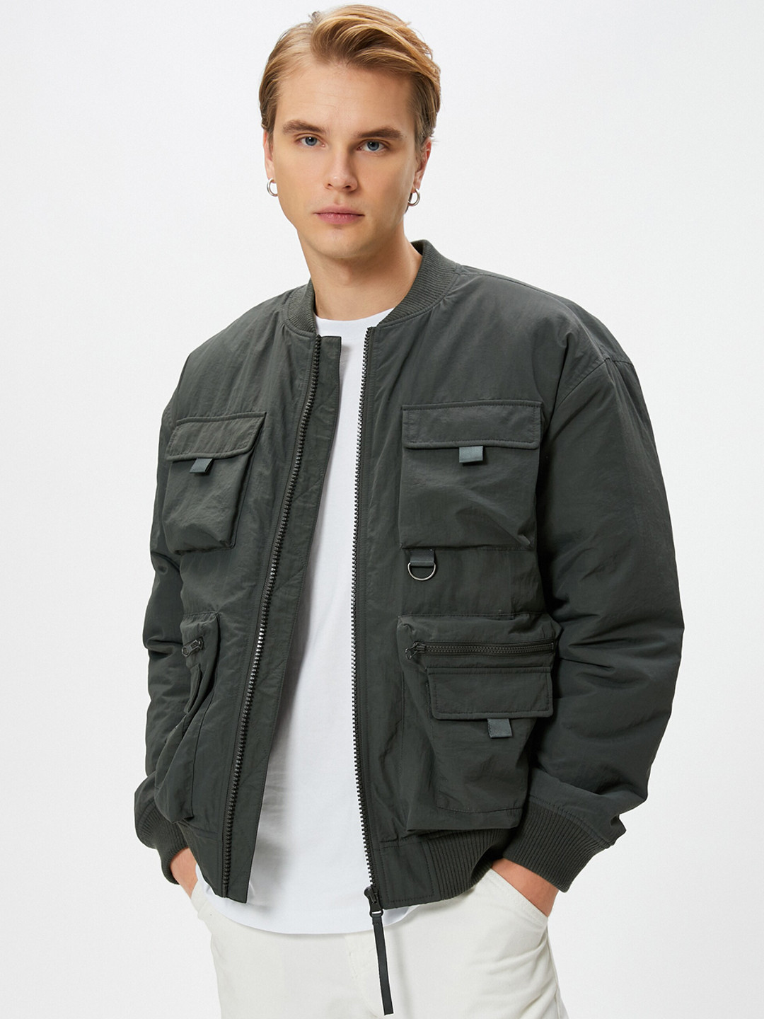 

Koton Stand Collar Tailored Jacket, Khaki
