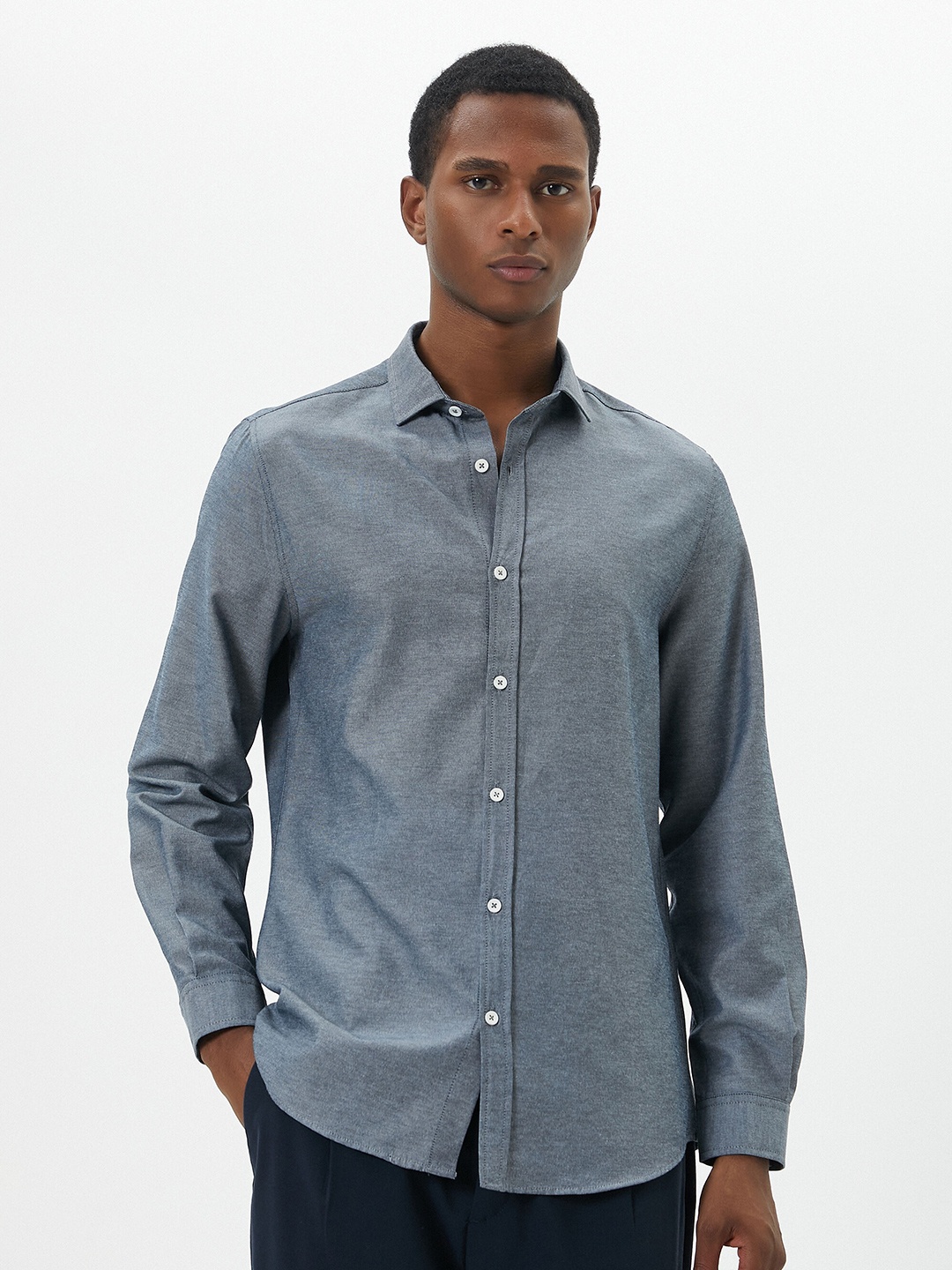 

Koton Spread Collar Casual Shirt, Grey