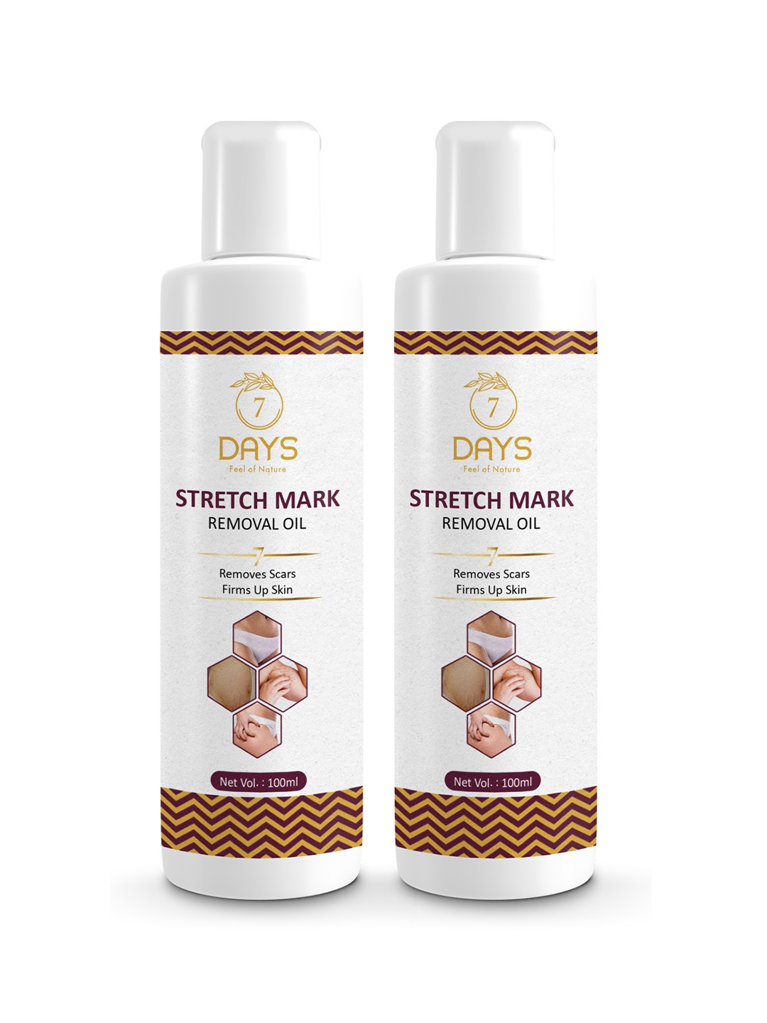 

7 DAYS 2-Pcs Stretch Mark Oil With Vitamin E - 100ml Each, White