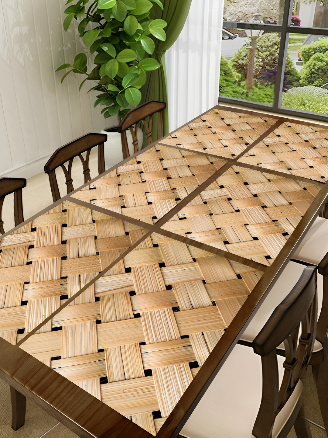 

REVEXO Beige 6 Pieces Printed Waterproof & Washable Table Placemats