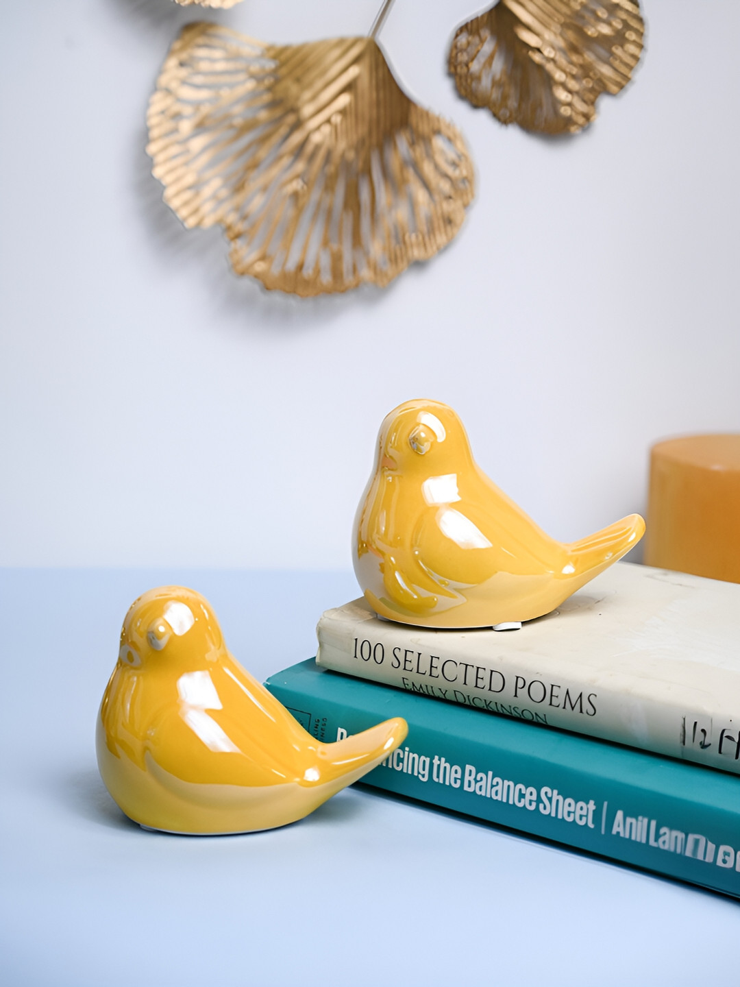

MARKET99 Yellow 2 Pieces Ceramic Figurine Showpieces