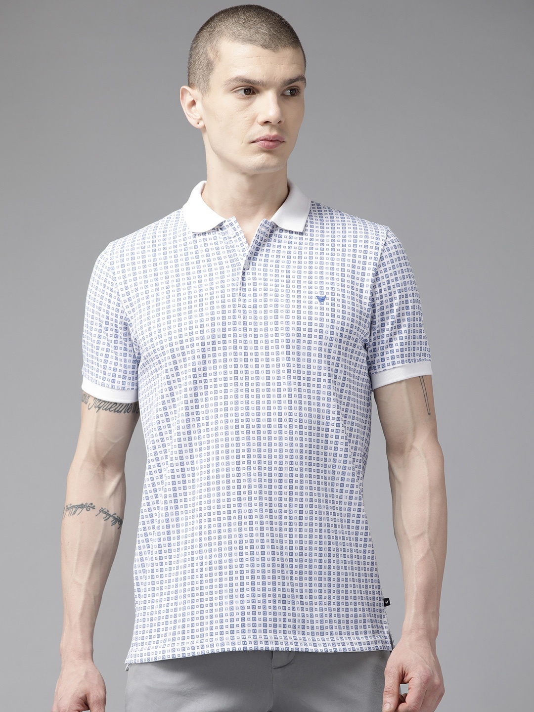 

Blackberrys Printed Polo Collar Slim Fit T-shirt, Blue