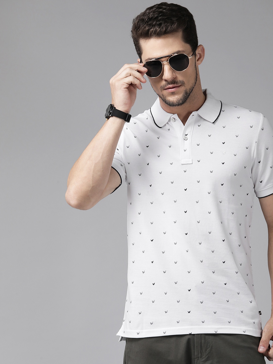 

Blackberrys Hypa Fresh Printed Slim Fit Polo Collar T-shirt, White
