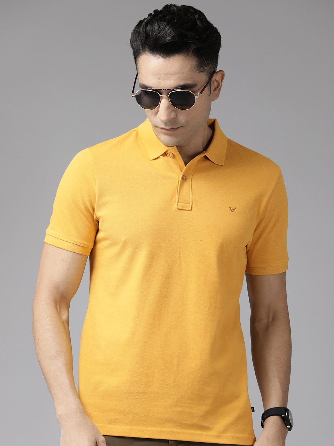 

Blackberrys Hypa Fresh Polo Collar Pure Cotton Slim Fit T-shirt, Mustard