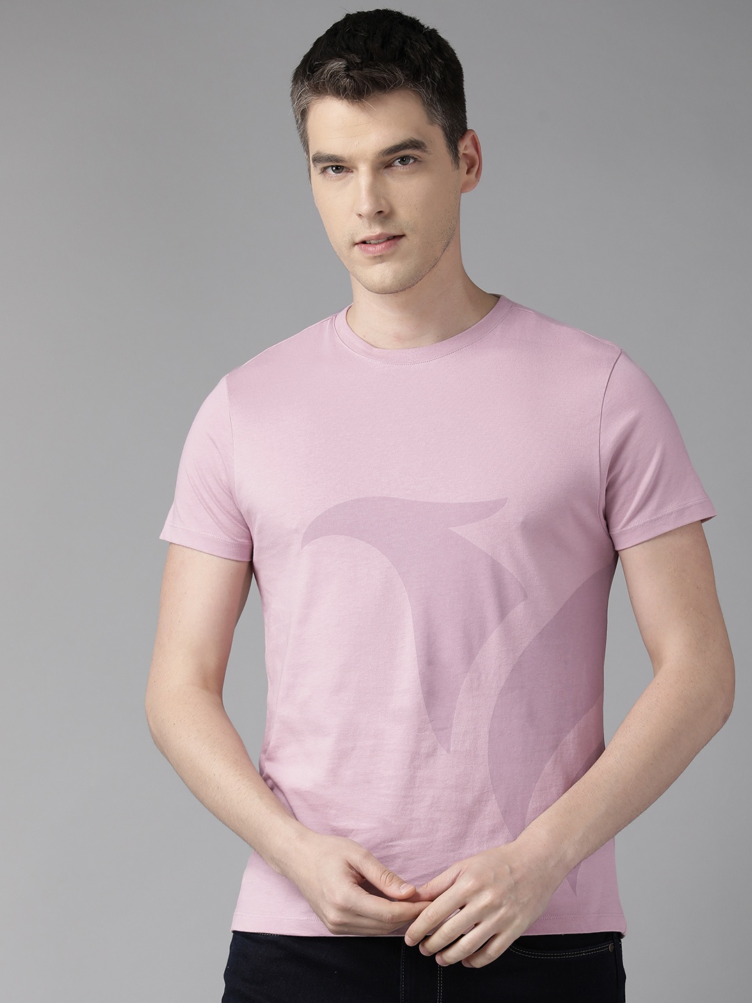 

Blackberrys Printed Pure Cotton Slim Fit T-shirt, Mauve