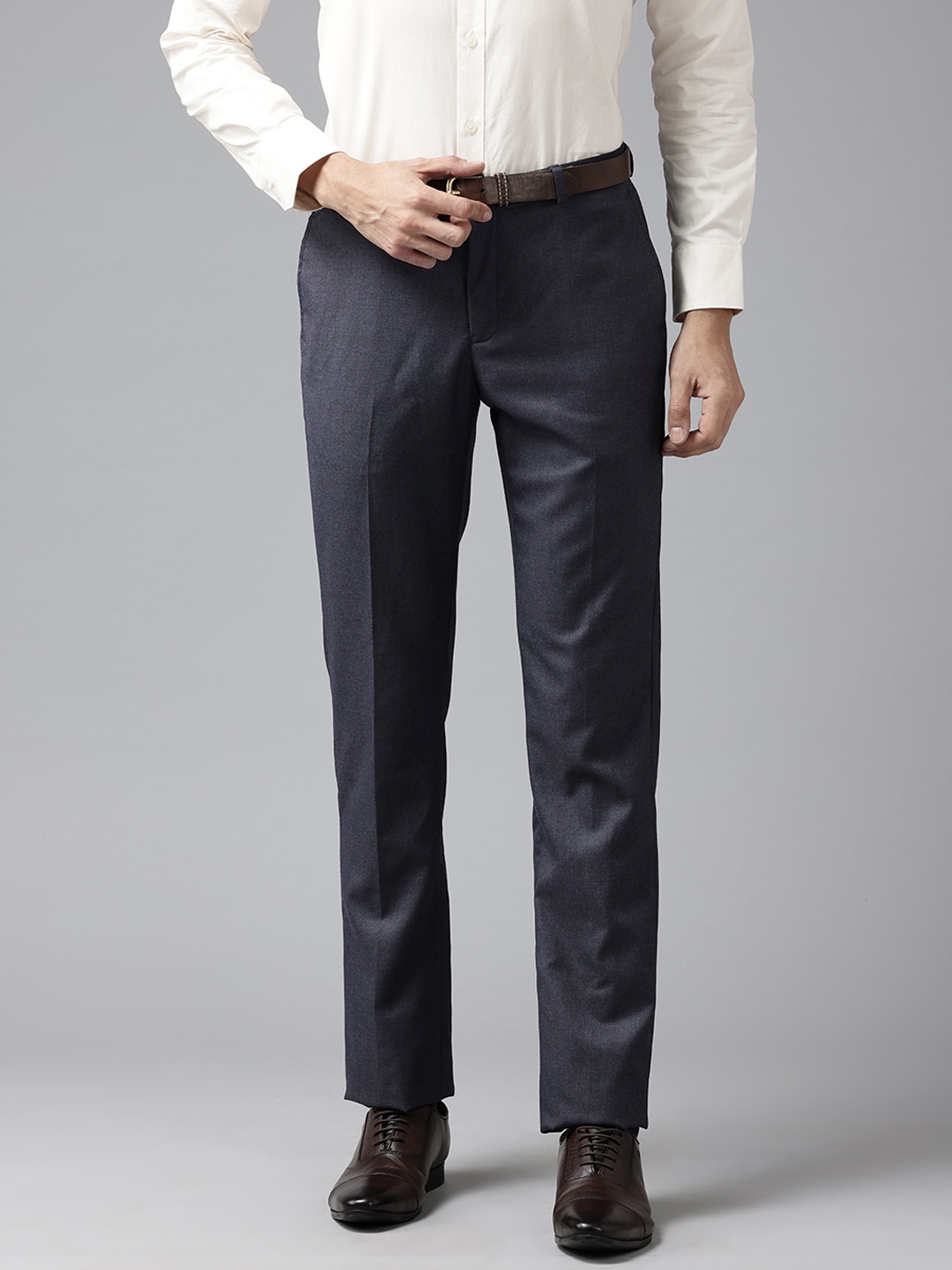 

Blackberrys Men Slim Fit Formal Trousers, Navy blue