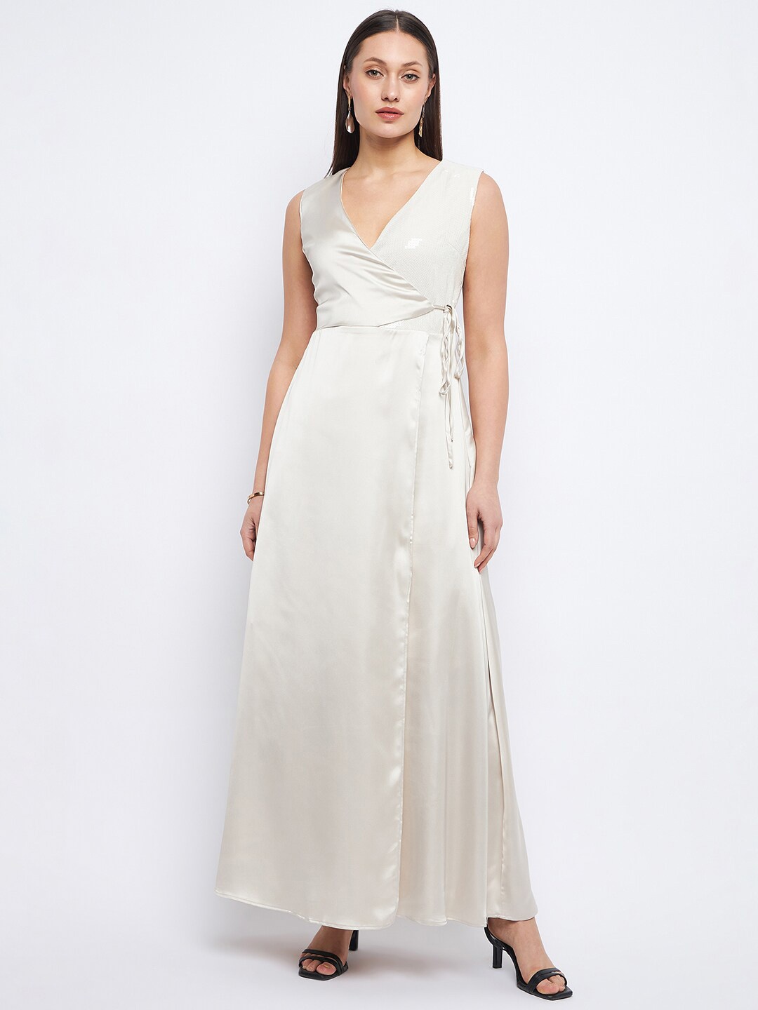 

Madame Sequined Sleeveless Maxi Dress, Off white